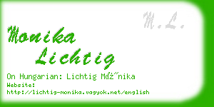 monika lichtig business card